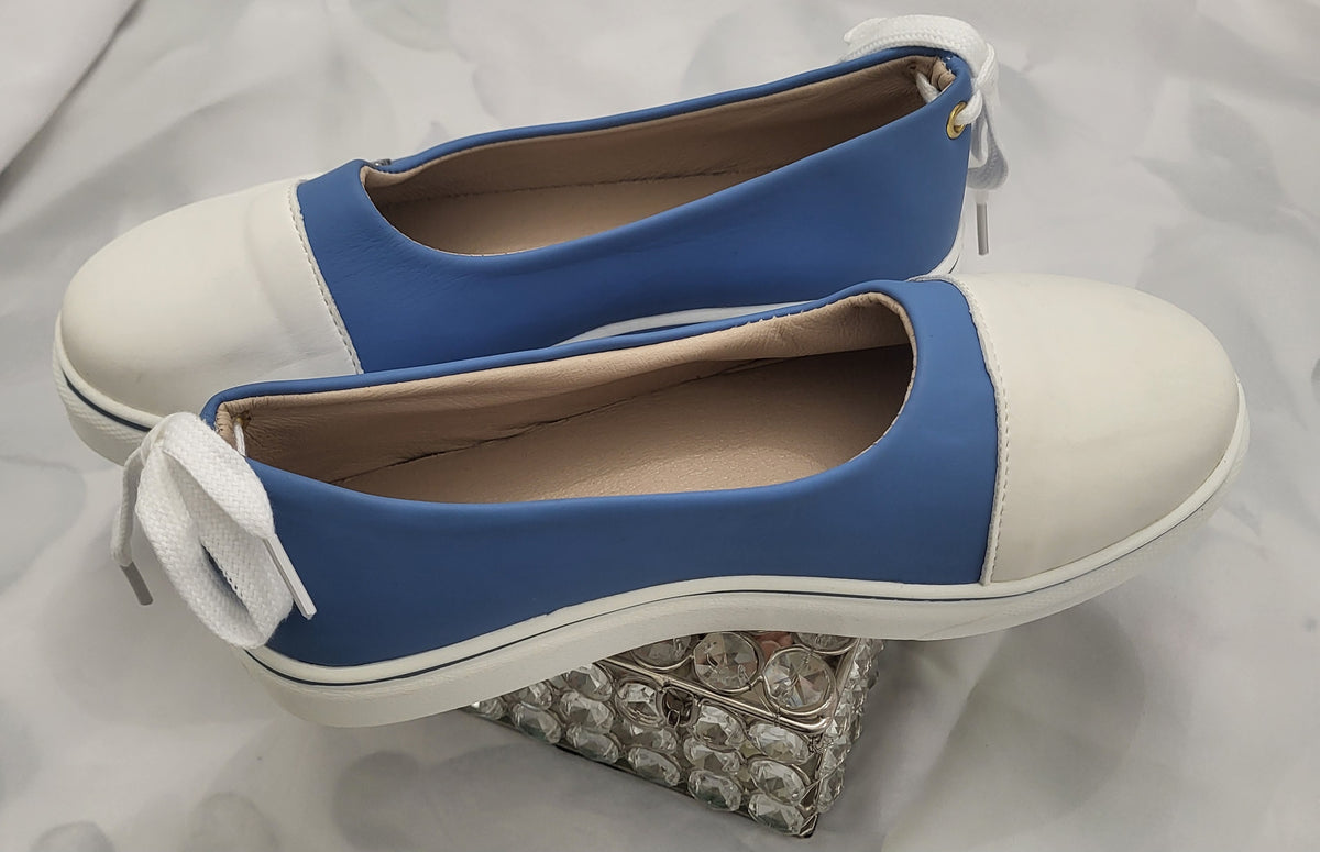 Women's Blue and White Breathable Sneakers