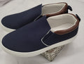 Men's Blue Canvas Shoes with Brown Accents