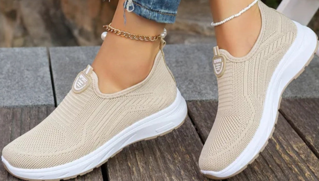 Beige Fashion Sneakers for Women